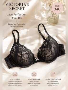 Victoria's Secret Black Lace Underwire Bra